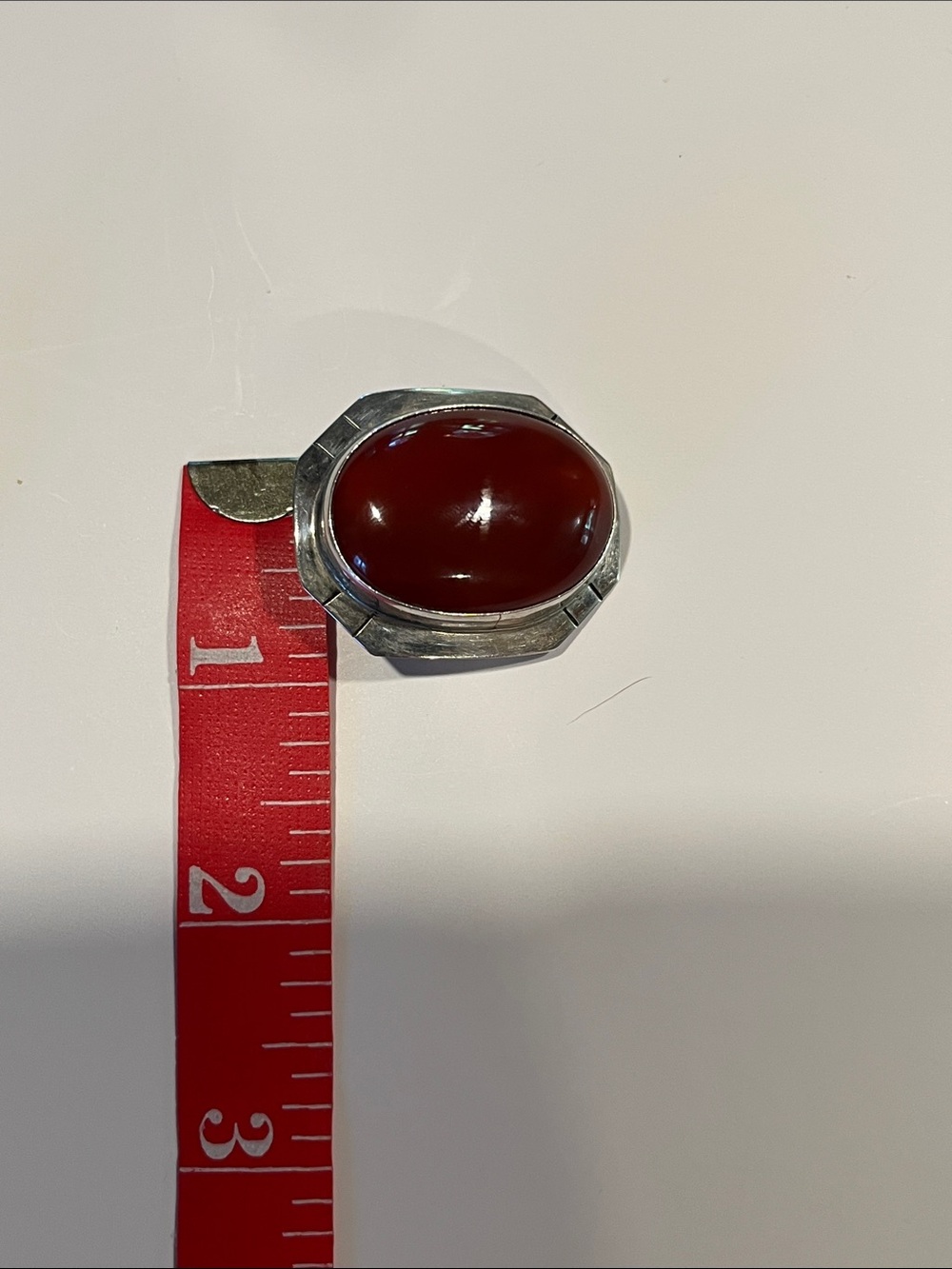 Vintage Carnelian Oval Sterling Silver Earrings - Picture 4 of 5